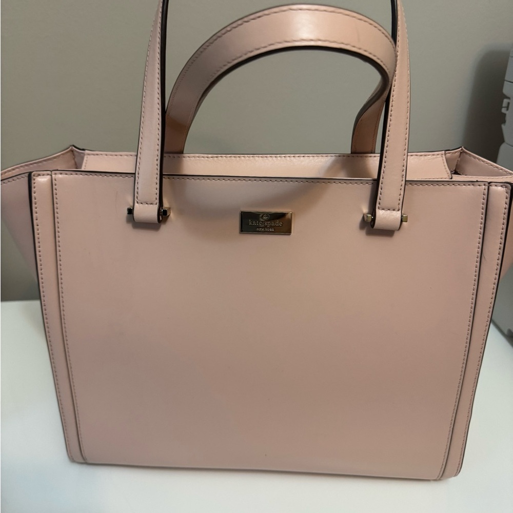 Ballet pink Kate Spade leather tote